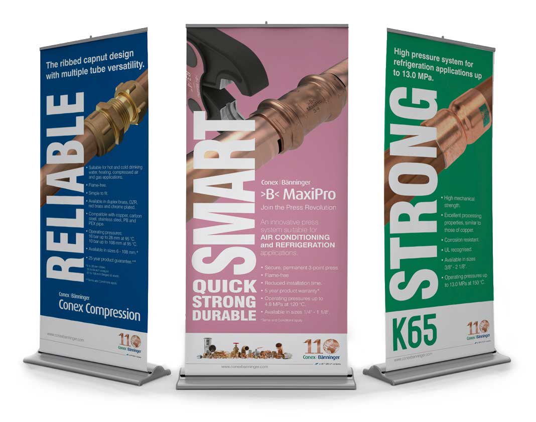 Graphic design for roller banners Burton on Trent 1